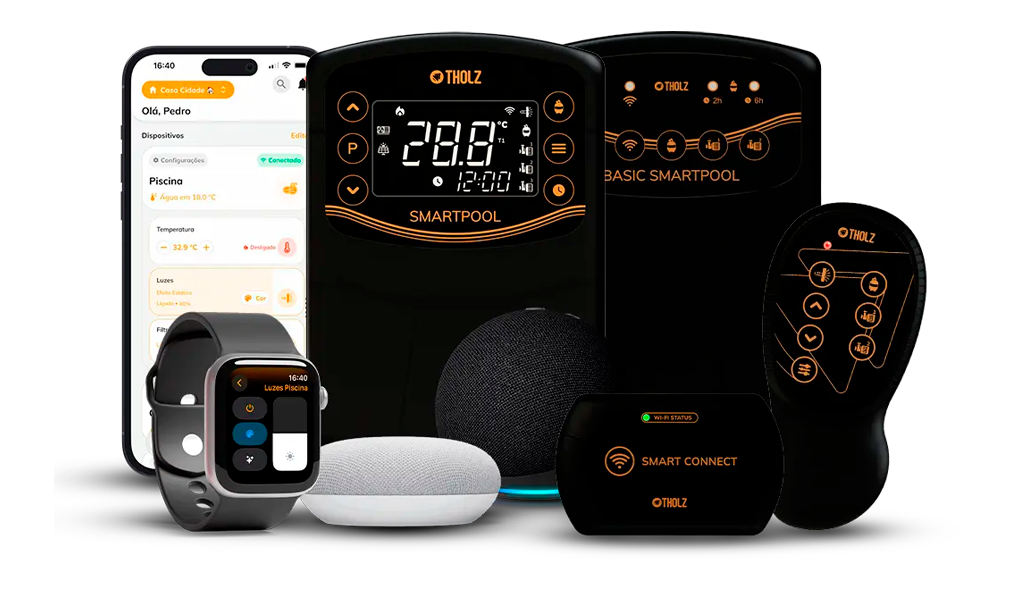 Sistema de iluminação e controle para piscina